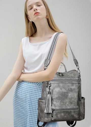 Image of Shrrie Vegan Leather Laptop Backpack for Women 15.6 inch Work Backpack Fashion Travel Backpack Purse for Travel College Work