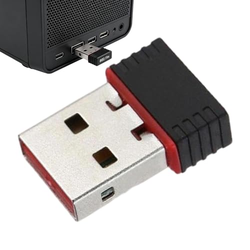 Adaptador WiFi USB,Dongle inalámbrico portátil 2,4 Gigahertz | Adaptador USB WiFi de 150 Mbps – para ordenador portátil de viaje, hogar, oficina, trabajo de red de Internet