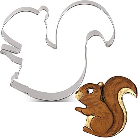 LILIAO Squirrel Cookie Cutter - 3.8 x 4 inches - Woodland Animal Biscuit and Fondant Cutters - Stainless Steel Cover