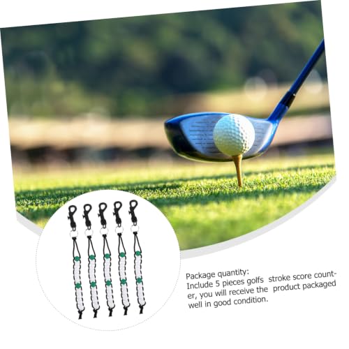 LIOOBO Contador de Golpes para Golf, Cadena de Cuentas para Marcador de Puntuación, 5 piezas, Negro, Plástico miniatura 7