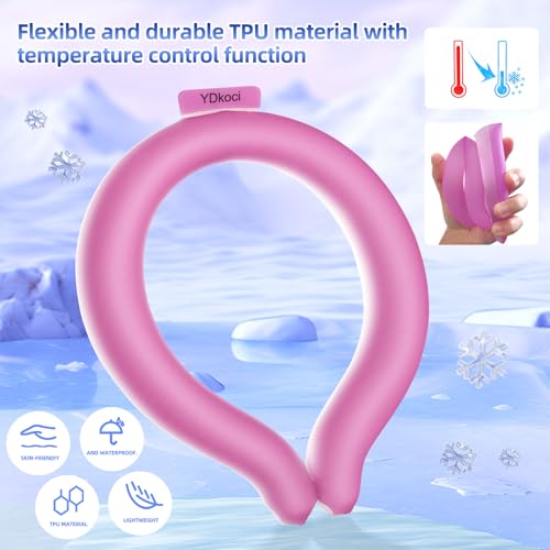 Image of Neck Cooling Tube, Wearable Body Cooler Freeze Below 64F with Insulated Bag, Reusable Cooling Neck Wraps for Summer, Outdoor Sports, Hiking, Travel, Hot Weather Relief for Men & Women (Red)