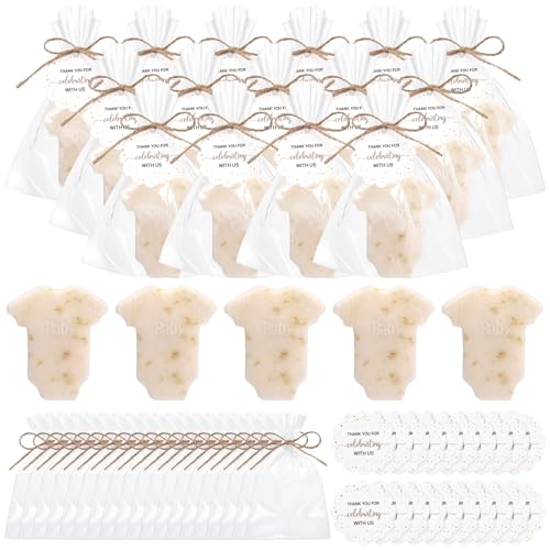 Savon fête prénatale en vrac - Mini savon vêtement bébé avec carte merci x20