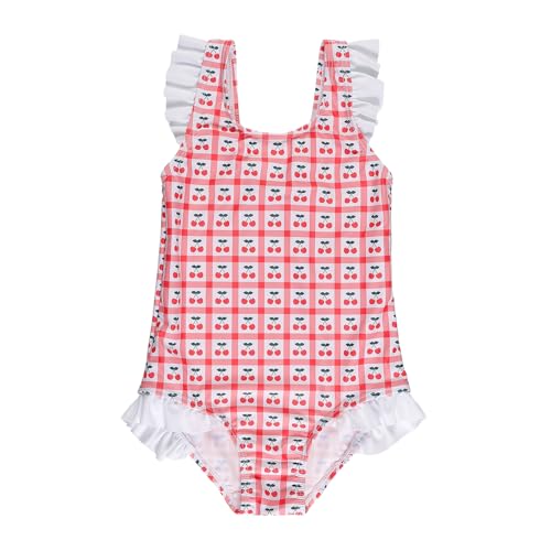 Image of LIZENS One Piece Swimsuit for Girls Swimwear with Ruffled Children Bathing Suit
