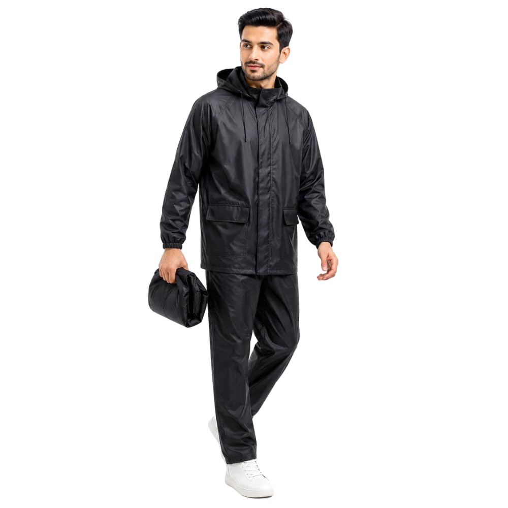 (𝐒𝐩𝐞𝐜𝐢𝐚𝐥 𝟏𝟓 𝐘𝐞𝐚𝐫𝐬 𝐖𝐚𝐫𝐫𝐚𝐧𝐭𝐲 Premium Rubberised Waterproof Rain Suit for Men & Women, Hooded Jacket & Pant Set, Breathable Reusable Rainwear for Bike Riding, Travel-image-8