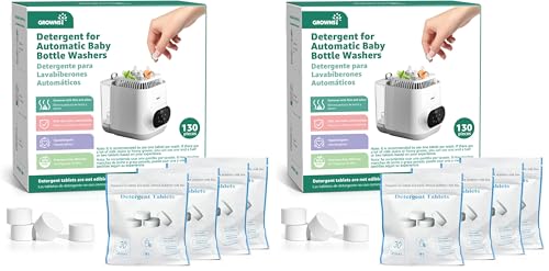 Image of GROWNSY Official Detergent Washing Tablets - 130 PCS, Compatible with Momcozy Baby Bottle Washers (Pack of 2)