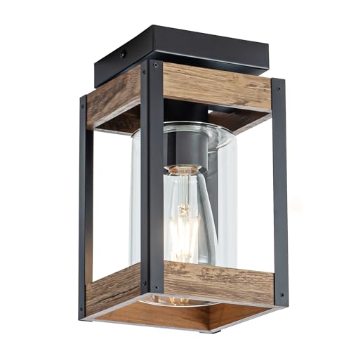 Mayful Farmhouse Flush Mount Ceiling Light, Rustic Ceiling Light Combine