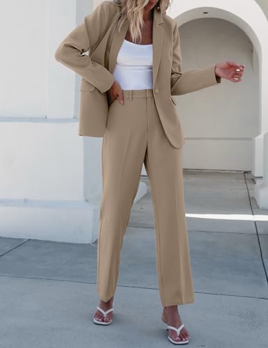 Image of luvamia Women's Two Piece Sets Pants Suits Dressy Business Casual Outfits Professional Blazer Pantsuits Set Work Office