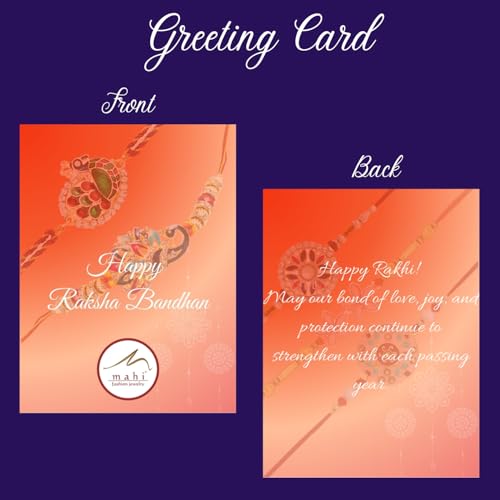 Image of Mahi Rakhi for Brother and Bhabhi with Studded Crystals and Tassels (PARCOL1105521PR)