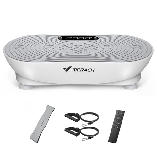 MERACH Plateforme Vibrante pour L'Entraînement Et Le Modelage du Corps, avec 99 Niveaux De Vitesse, Haut-Parleur Bluetooth Intégré, Écran Tactile LED Et...