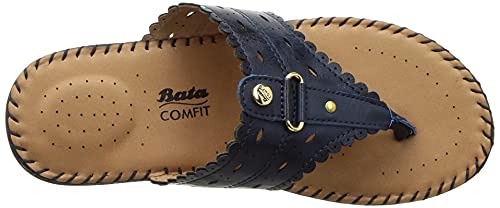 Image of Bata Womens SOLITAIRE THONG Blue Flats