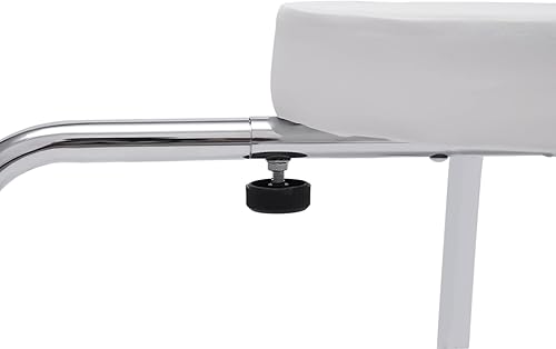 Miniatura 6 de Silla de pedicura moderna, altura ajustable y longitud de hierro y PVC, para el hogar, spa, salón de belleza (blanco)