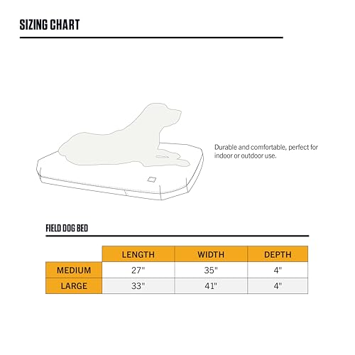 Carhartt Field Hundebett, strapazierfähiges, wasserabweisendes Material mit dreifach genähten Hauptnähten, Carhartt Brown, Größe L