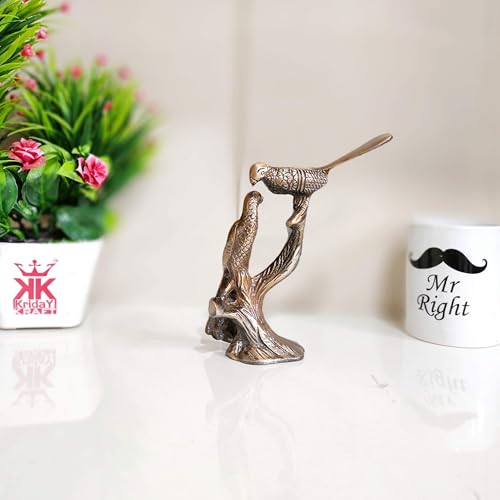Image of KridayKraft Love Birds Couple Kissing Sitting on Tree Branch Showpiece for Home Decor Statue Love for Romantic Gift to Boyfriend,Girlfriend,Wife,Friends,Decoration Idol,Showcase,Office Decoration...