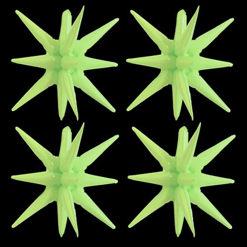 Image of TONIFUL 4 Pcs Star Balloons Light Green Foil Explosion Party Decoration | 22 Inch Large Mylar Star Balloon for Birthday Wedding Boho Gender Neutral Baby Shower Fresh Spring Garden Picnic Party Decor