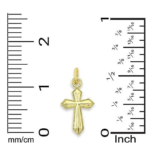 Solid 10k Gold Cross Microcharm, Mini Tiny Charm Religious Jewelry with Clasp4