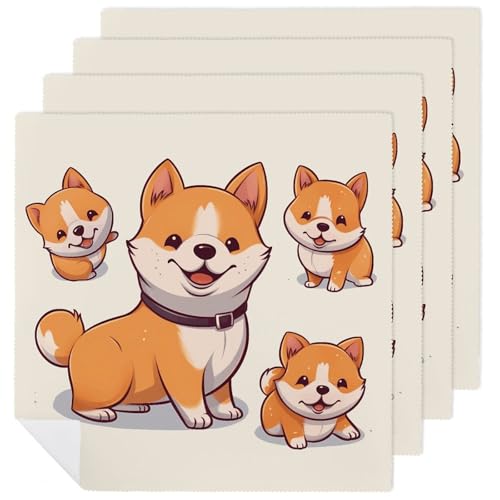 Servilletas de Tela con Diseño Shiba Inu 6 unidades miniatura 1