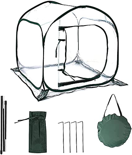Mini Invernadero Pop up Grow House, Cubierta de Invernadero de PVC para Interiores y Exteriores, Cubierta de Plantas de jardinería portátil pequeña, Refugio de Flores para jardín, 80 x 80 x 80 cm