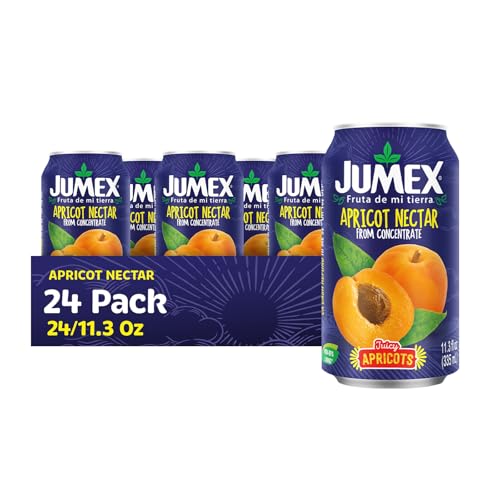 Jumex Apricot Nectar Juice - Made with Fresh Fruit Puree & Apricot Juice Concentrate for Smoothie Mix, Cocktail Mixers & Kids Beverages - 11.3oz, 24 Pack Canned Drinks