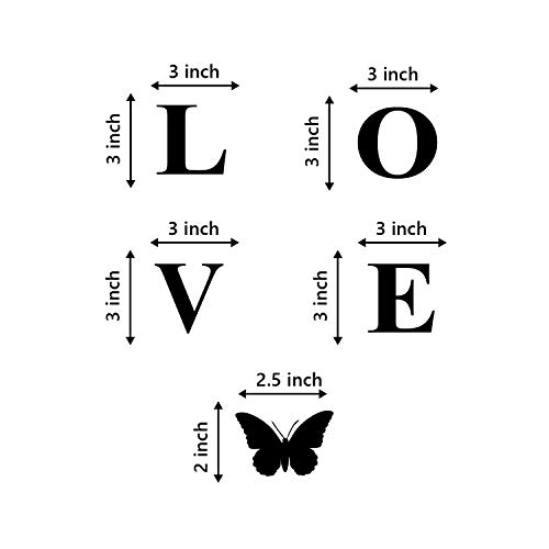 Image of eCraftIndia Love With Butterflies Black Engineered Wood Cutout Wall Art Decor - Romantic Wall Decor Item For Bedroom, Living Room, Or Office - Perfect Valentine's Day, Wedding, Or Anniversary Gift