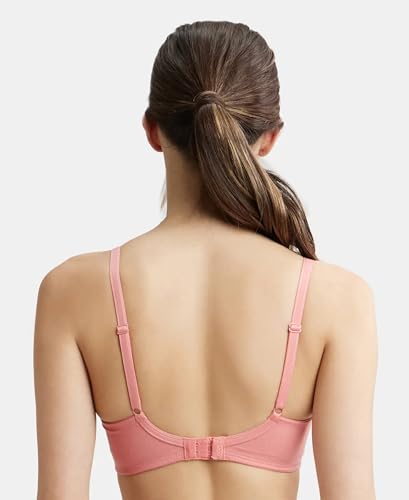 Image of Jockey FE40 Women Wirefree Padded Super Combed Cotton Elastane Stretch Full Coverage T-Shirt Bra with Cross Over Fit
