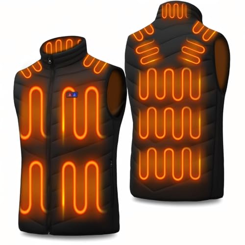 Heated Vest for Women and Men Heating Vest with 17 Heating Zones & 3 Adjustable Temperature Electric USB Rechargeable Winter Thermal Vest Warm for Outdoor Camping Riding Hiking(Battery Not Included)