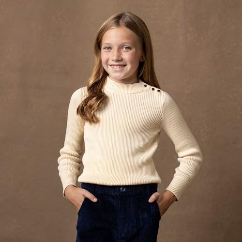 Image of Hope & Henry Girls Cable Front Pullover Sweater