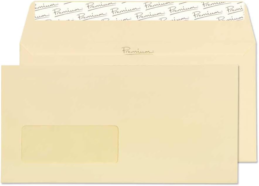 Blake Business DL 110 x 220 mm 120 gsm Peel & Seal Window Wallet Envelopes (51264) Vellum Wove - Pack of 25