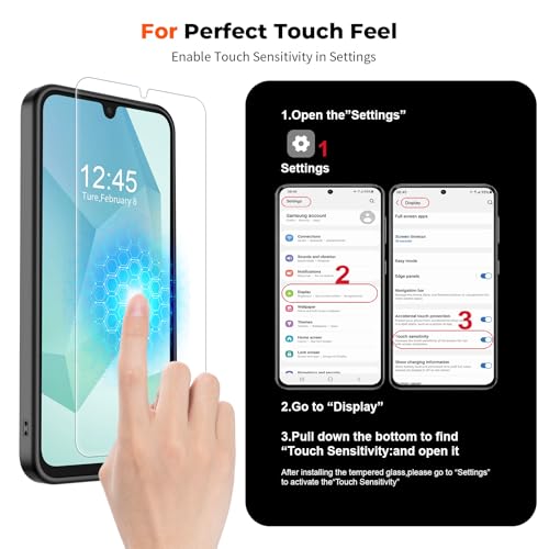 Image of SUPFINE Magnetic for Samsung Galaxy A16 5G Case with Screen Protector, (Built-in Magnets) (Military Grade Drop Protection) Slim Translucent Shockproof Phone Case,Black