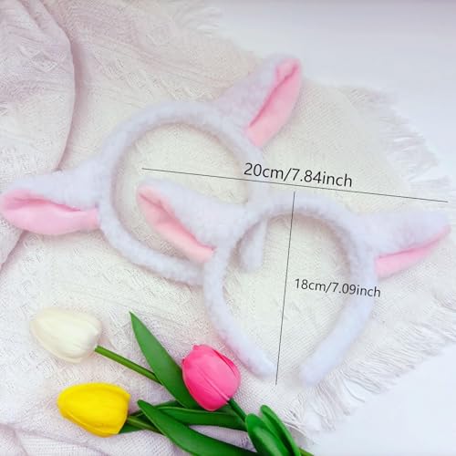 dinghaole Haarreifen mit Tiermotiven, Schafsohren auf Stirnband, Schafsohren für Kostümpartys und Veranstaltungen, 2 Stück