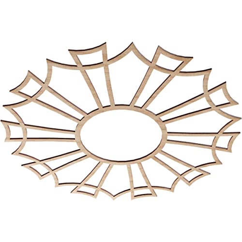 Image of Ekena Millwork 30 inchOD x 10 1 /2 inchID x 3 /8 inchT Augustus Wood Fretwork Pierced Ceiling Medallion, Alder