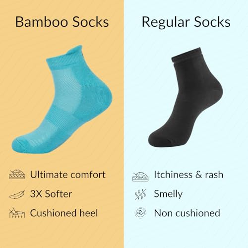 Image of SuperGeneriX Bamboo Socks for Men, Odor-Free & Soft Bamboo Socks, Cushioned & Breathable Socks, Durable Bamboo Socks