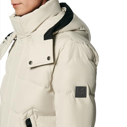 Image of Andrew Marc Men's Short Quilted Inner Bib Attached Down Fill Phoenix Down Bomber Hybrid