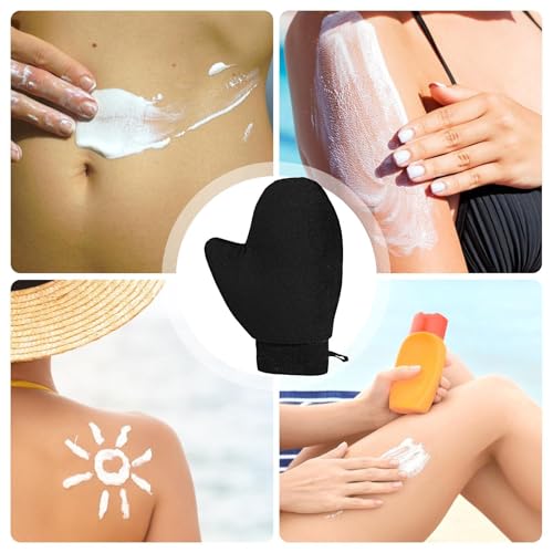 Kustimantu Mitón Para Bronceado - Aplicador Para Espalda y Cremas Corporales,Guante Portátil Para Bronceado Piel Sensible Rostro Cuerpo Piernas Hombres Mujeres Viaje Ducha Hogar - imagen 4