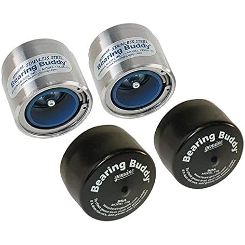 Bearing Buddy (2) 1.980" Stainless Steel with Protective Bra & Blue Auto Check Feature for Boat Trailer Wheel Center Caps 1980A-SS 42208 (1 Pair) Cover