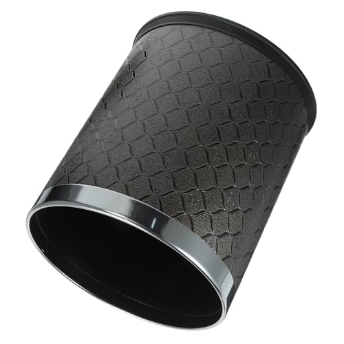 Caneca de basura rectangular de plástico negra