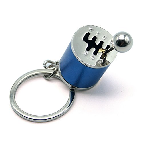Waterwood Creative Auto Part Model Gear Box Shifter Keychain Key chain Ring-Silver&Blue