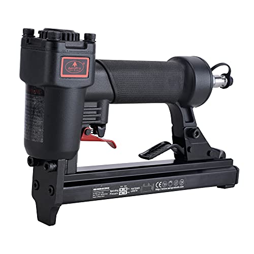 Image of AEROPRO Tools T50J 20 Gauge Wide Crown Air Stapler Pneumatic Staple Gun, 1 /4-Inch to 9 /16-Inch Upholstery Stapler for Upholstering, Woodworking and DIY Projects