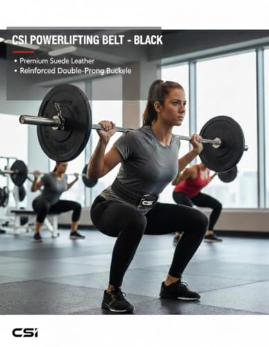 Buy CSI Suede Leather 6MM Powerlifting GymBelt Black - Image 6