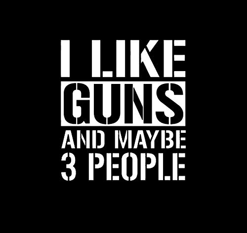 Autocollant vinyle I Like Guns pour voiture et ordinateur portable blanc 14x12cm