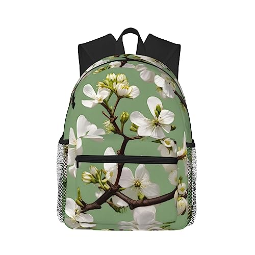 Sac à dos avec poches Dogwood Blossoms noir pour transporter vos affaires sans effort