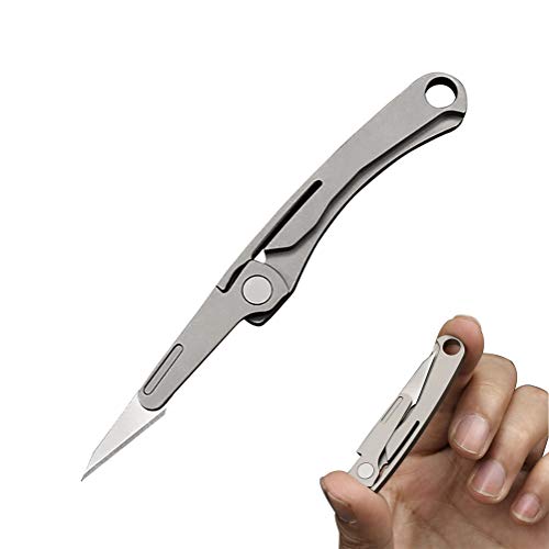 TIMULTI ミニ ナイフ チタン キーホルダー フォールディングナイフ 折りたたみナイフ 細工カッター 実用アート カッター EDC 緊急ツール