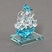 Crystal Car Ganesha Showpiece, Double Sided, Sky Blue and Clear Glass Pack of 4