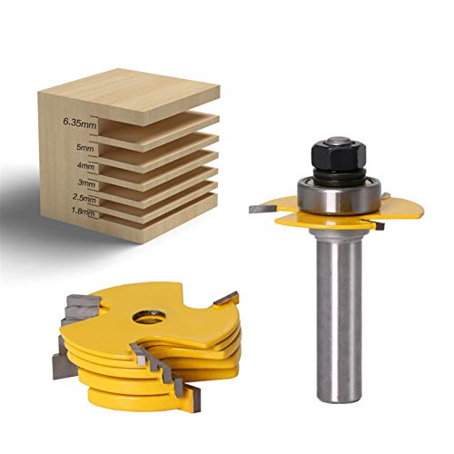 Zkenyao-Router Bit 2Pc 6 Piece Slot Cutter 3 Wing Router Bit Set Woodworking Chisel Cutter Tool - 8