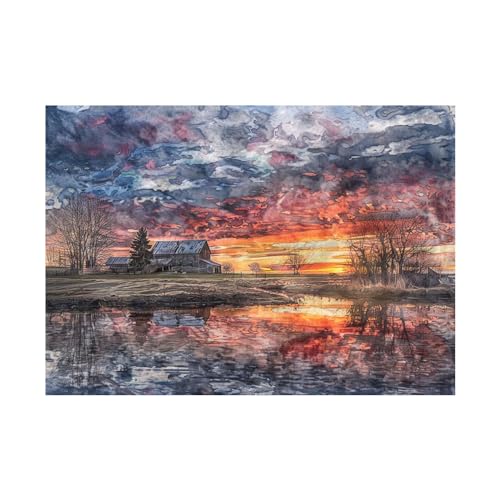 Impression sur toile paysage WODJEM tableau mural sans cadre 70x100cm