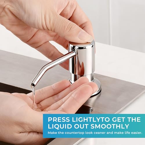 Image of Pull Down Kitchen Faucet with Soap Dispenser - Polished Chrome Single Handle Kitchen Faucets, High Arc Stainless Steel Pull Out Kitchen Sink Faucet with Deck for RV Laundry Farmhouse Bar