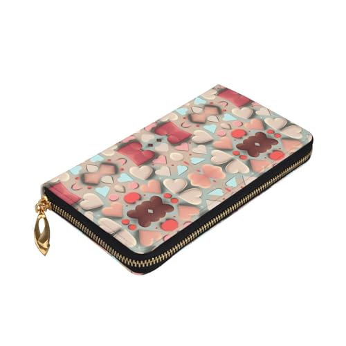 Love pattern Women's Wallet Long Zip Around, Premium Vegan Leather Wallet with 12 Card Holders, Large Capacity,Gift Ready Packaging4