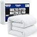 Utopia Bedding Quilted Mattress Topper Single Bed, Mattress Protector, Cover Quilted Pad Soft Breathable, Deep Fitted Elastic, European Single 90 x 200 + 30 cm, White