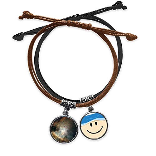 Pulsera de piel verde esmeralda con diseño geométrico Art Deco y motivo cósmico