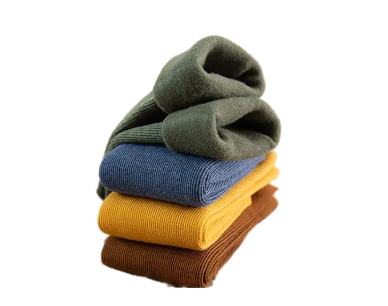 Autumn Winter 3 Pcs Flat Toe Adult Warm Line Ribbed Snow Womens Super Thick Wool Fur Ankle Length Socks Plush Thermal Fashion Fuzzy Solid Color Velvet Snow Socks (Assorted Color)-image-34
