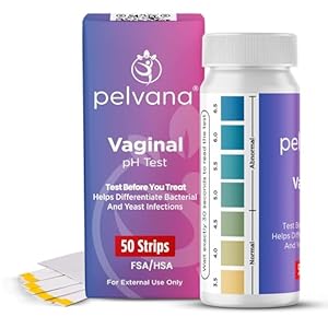 Pelvana Vaginal pH Test Strips for Women – 50 Strips, at-Home BV and Yeast Infection Test Kit, Vaginal pH Tester to Differentiate Between Conditions